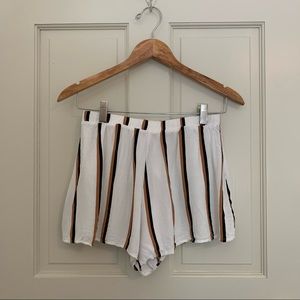 BOGO Stripped Polyester Lined Rayon Short Shorts with elastic waist